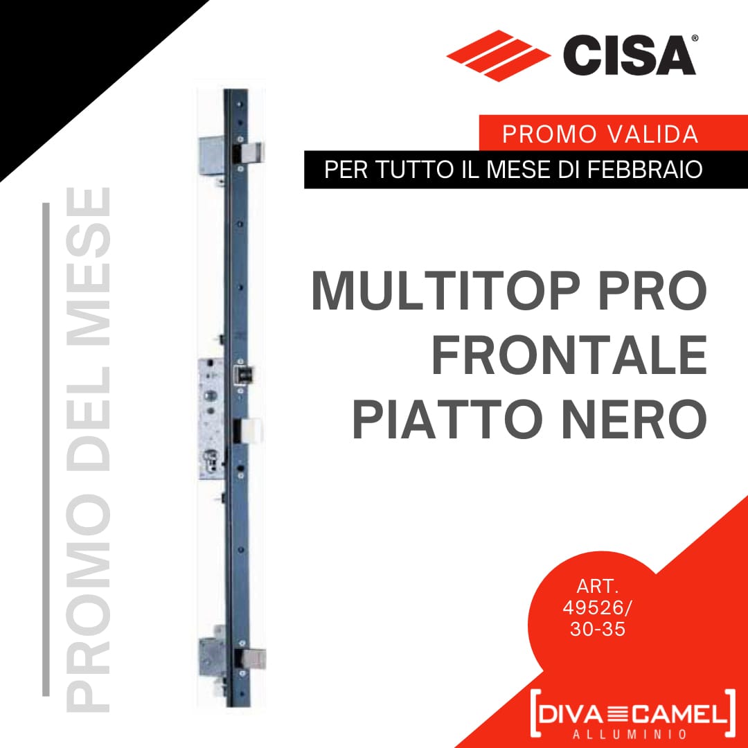 Serrature CISA Multitop Pro Frontale Piatto Nero
